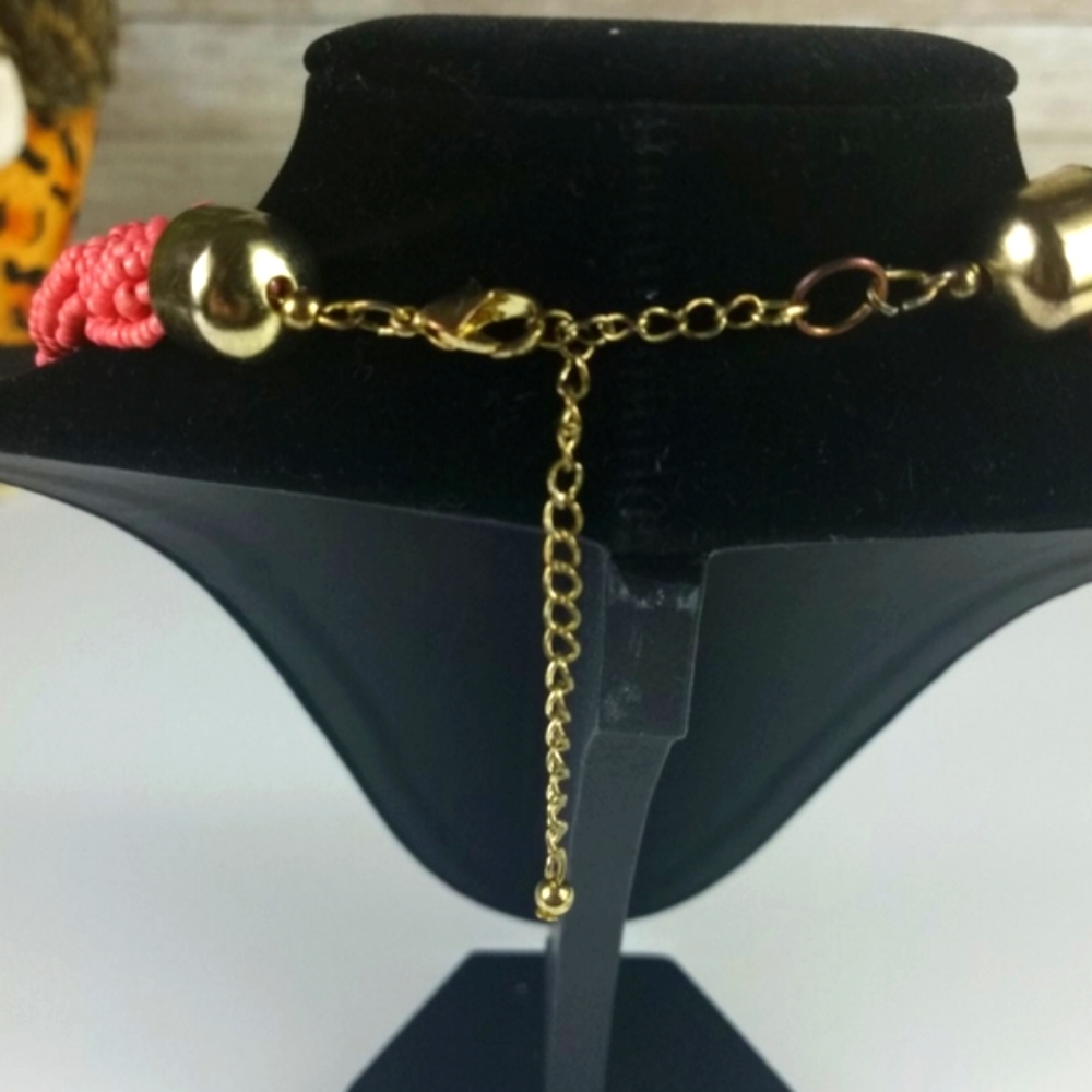 Fashion Jewelry,  Coral and gold necklace. - Picture 4 of 4